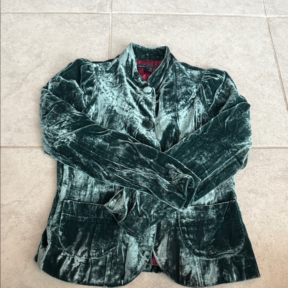 French Connection Teal Velvet Blazer